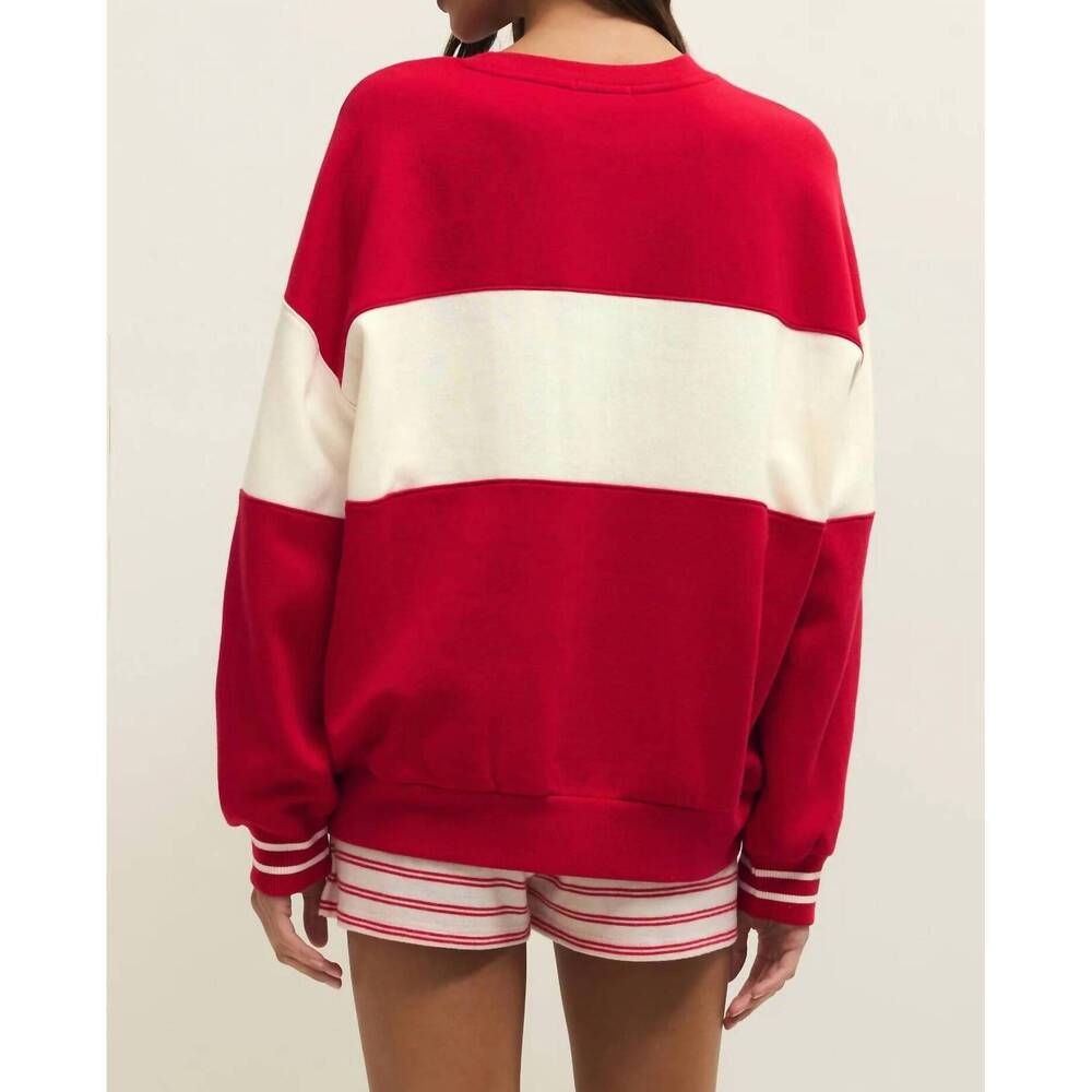 NEW Z SUPPLY oversized love sweatshirt in red - Picture 3 of 4